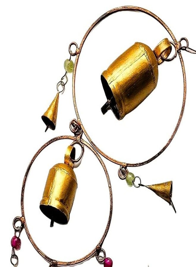 MIRAMAYEE Metal Array of Bells Wind Chime for Home Decoration and Gifting (Antique Gold Hanging) - Image 2
